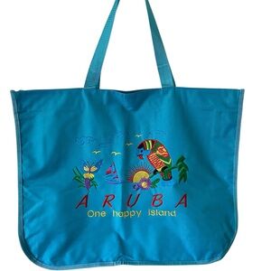 ARUBA Vibrant Blue Tropical Tote Bag